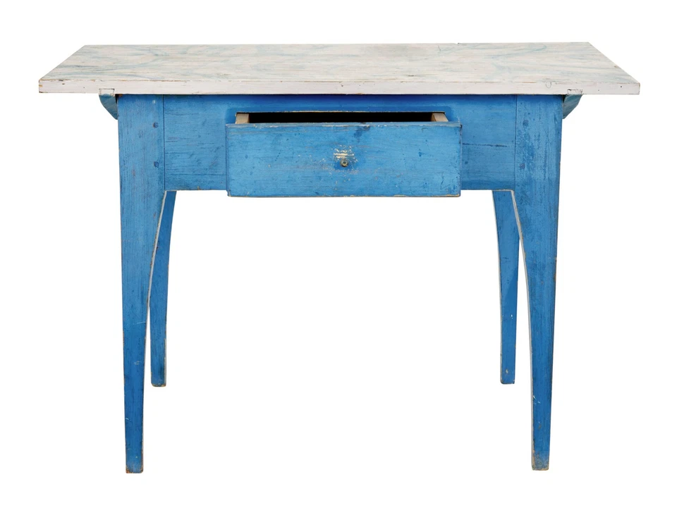 MESA LATERAL SUECA TRADICIONAL PINTADA À MÃO DO SÉCULO XIX - Imagem 2 de 4