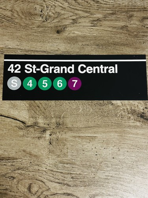 #ad NYC Subway Sign: 42 St Grand Central Station 12x4 MTA A Great NYC Souvenir $400.00