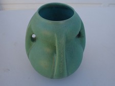 TECO POTTERY, 4 BUTTRESSED HANDLED GOURD VASE, GREAT GLAZE #287 L@@K!!