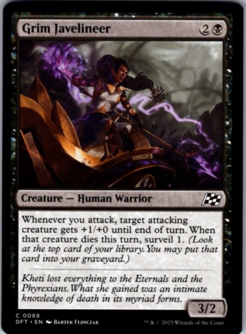 Grim Javelineer 89 Common Aetherdrift Magic: The Gathering Lightly Played