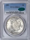 1881 CAC PCGS MS64+ MORGAN SILVER DOLLAR CAC