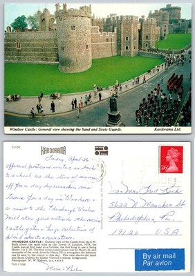 Windsor Castle Scots Guards Band Postcard 1983 John Hinde Kardorama