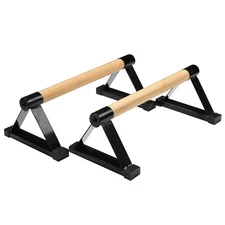 Wooden Pushup Stands Calisthenics Handstand Bars Non-Slip Yoga Gymnastics Tra...
