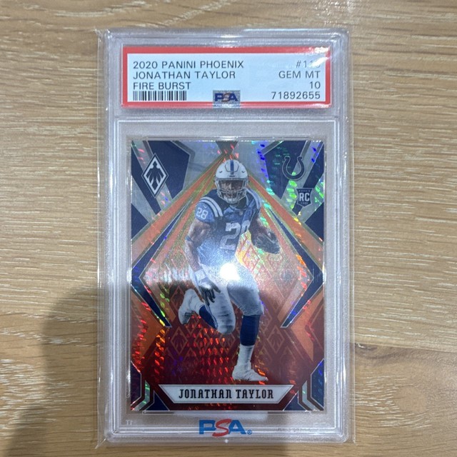 Panini Phoenix 2020 Jonathan Taylor Rookies Fire Burst #118 PSA 10 Colts