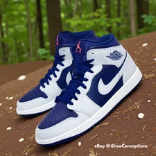 Nike Air Jordan 1 Mid Shoes Blue Void Pure Platinum DQ8426-403 Men's Sizes NEW