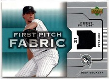 2005 Upper Deck First Pitch Fabric Be Florida Marlins Josh Beckett