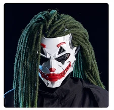 Cyberpunk Joker Dreadlock Resin Full Face Mask Prop Helmet Cosplay Halloween