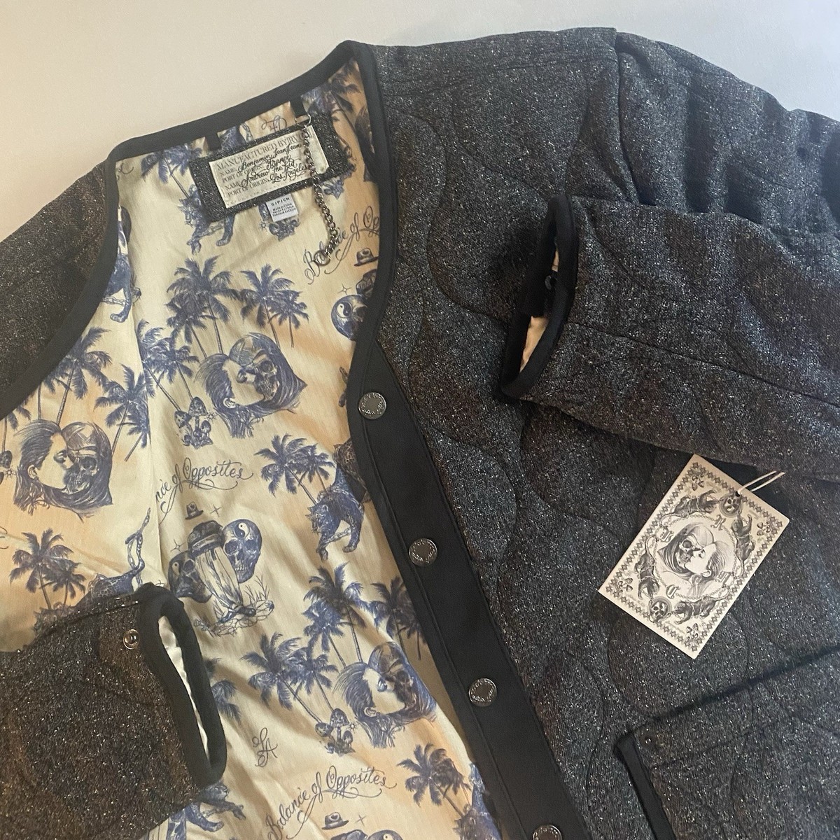 RVCA Chefs Kiss Quilted Jacket Men S Andrew The Kid Skull