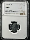 1943-S 1C  Lincoln Wheat One Cent NGC MS66   8699720-035