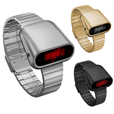 Herrenuhr Cyber Retro wie Vintage 70er 80er LED Space Steampunk Computron Tank