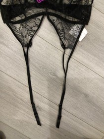 BNWT Vintage Ann Summers Black & Orchid Obsession Spider Basque Size Large