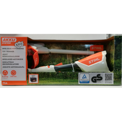 DECESPUGLIATORE GIOCATTOLO STIHL CON BATTERIA RICARICABILE PER BAMBINI