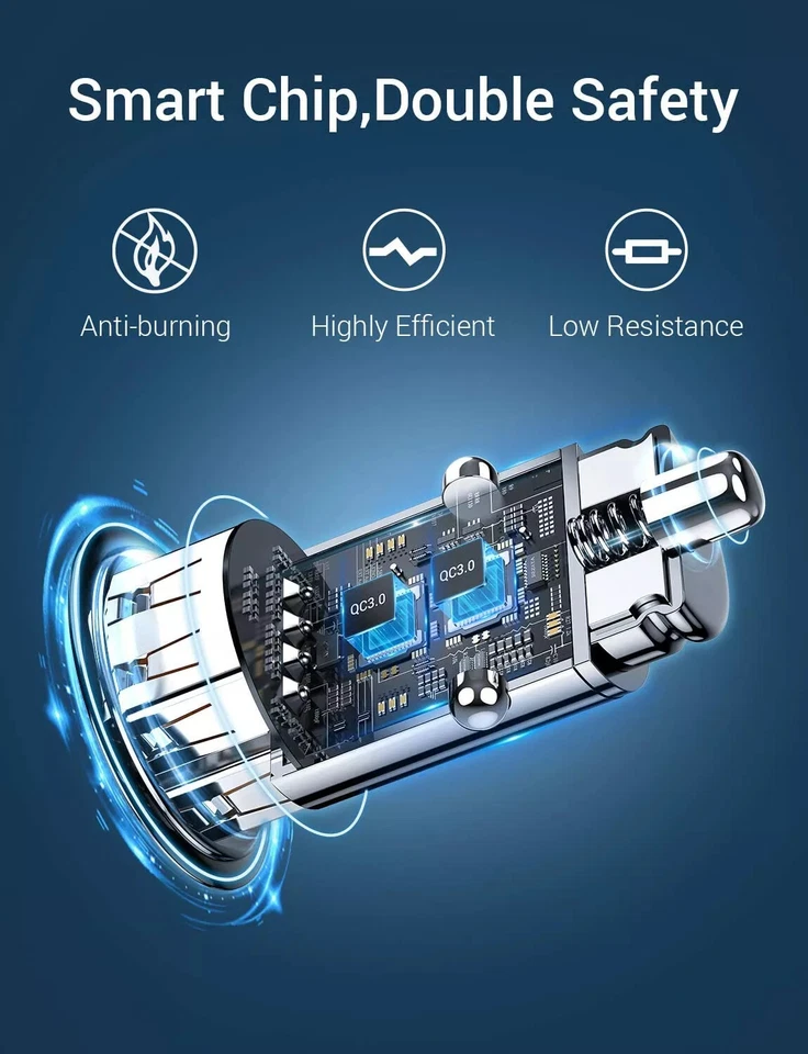 Car Charger USB C Fast Charging Car USB Adapter Travel Type C Dual Port Quick  - image 4 of 4