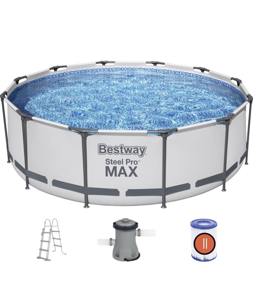 Bestway Piscina Telaio Acciaio Pro MAX Piscina Rotonda Ø366x100 mm Set