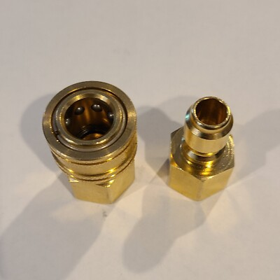 #ad ​3 8quot; Pressure Washer Quick Connect Set Brass 3 8 Inch FNPT Coupler amp; Plug Kit $12.99