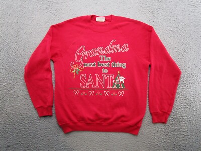 Vintage 90's Grandma The Next Best Thing to Santa Christmas Sweatshirt Size L