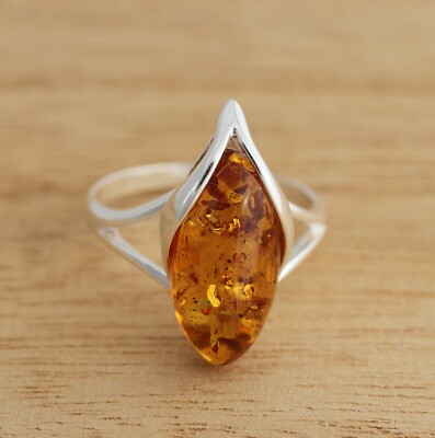 Cognac Ostsee Bernstein 925 Sterlingsilber Ring Original Bernstein Schmuck Geschenkverpackung