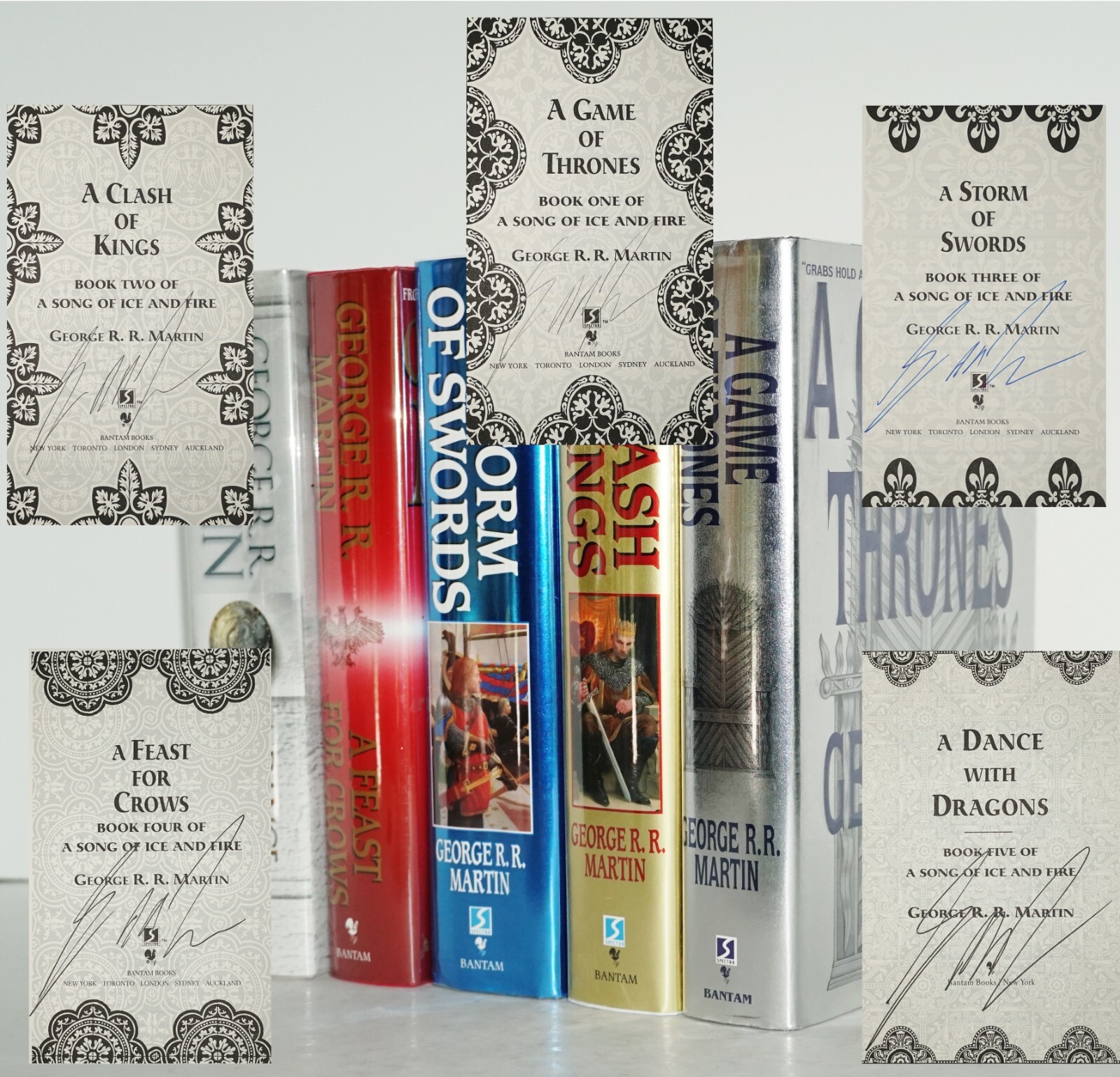A GAME OF THRONES ~ *SIGNED* FIVE BOOKS 1ST/1ST PRINTINGS ~  GEORGE R.R. MARTIN-image