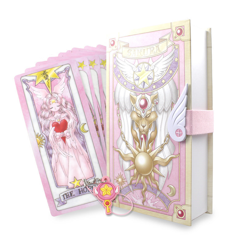 56 PIEZAS Tarjetas de Anime Captor Sakura Tarjetas con Pink Clow Magic Book Juego de utilería Regalo