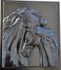 Mold DIY Panno Panel Bas-Relief Nice Horse's Heart Head Concrete Plaque D82
