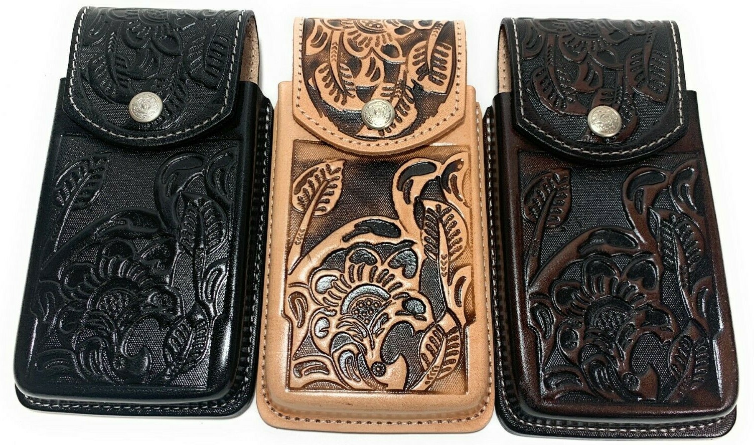 Funda De Cuero Occidental Con Diseño De Caballo - Tamaño XL, Estilo Vaquero Rodeo, Cierre Magnético