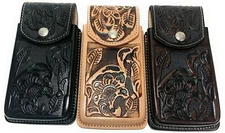 WESTERN LEATHER PHONE CASE, RODEO COWBOY FUNDA VAQUERA DE CUERO
