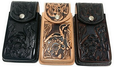 WESTERN LEATHER PHONE CASE, RODEO COWBOY FUNDA VAQUERA DE CUERO | eBay