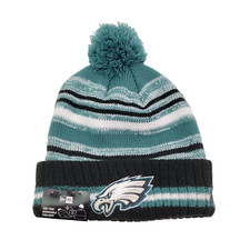 New Era NFL  Philadelphia Eagles Unisex OSFM Teal Black Sports Knit Pom Beanie