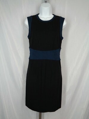 Diane Von Furstenberg Black Blue Gretchen Sheath Dress Size 6