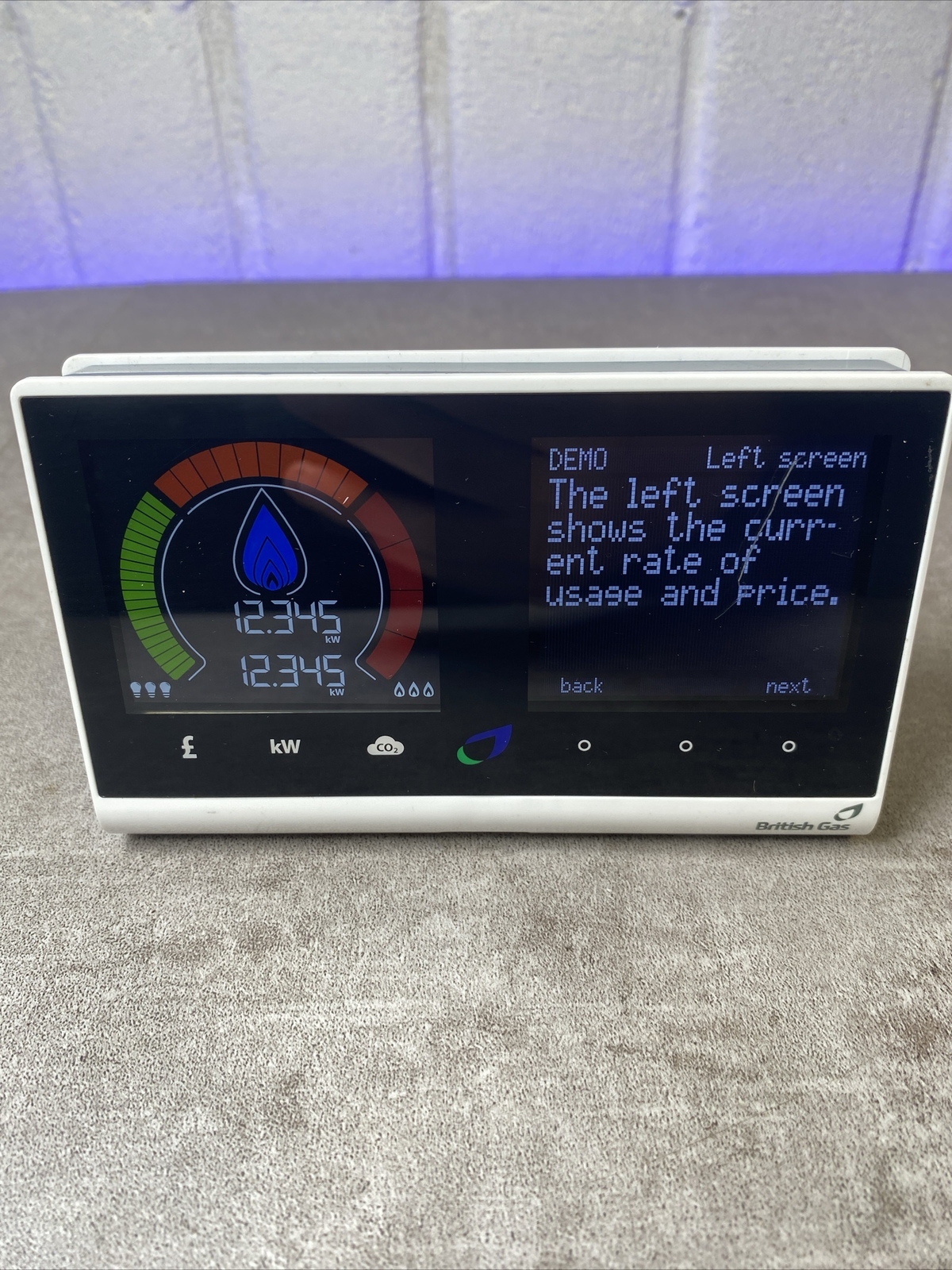 British Gas Geo Smart Home Energy Dual Fuel Monitor Meter Display