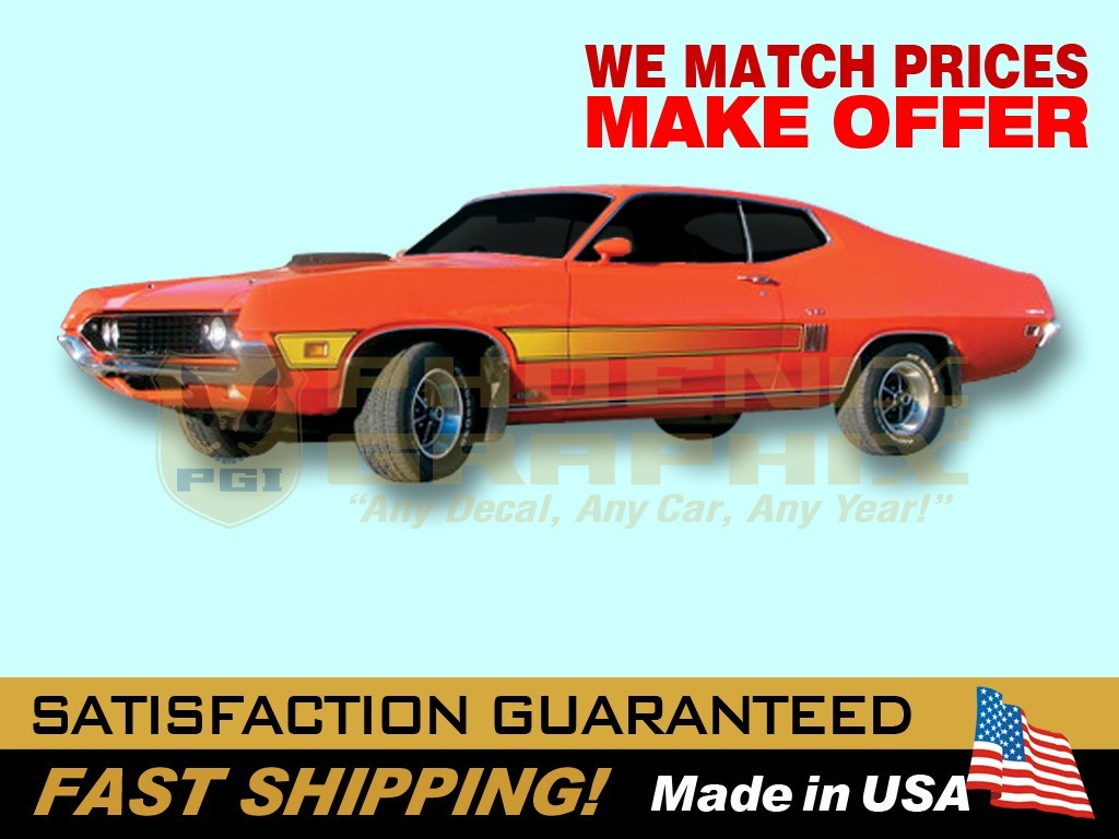 compatible with, 1970 Ford Torino GT Laser Lazer Decals Graphics