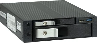 INTER-TECH IPC Wechselrahmen ST-7227U für 1x 3,5" und 1x 2,5" Festplatten HDD SSD USB 3 A+C