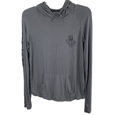 Nineline Salty Frog Gear Gray pockets hooded long sleeve Womans Top Size XS