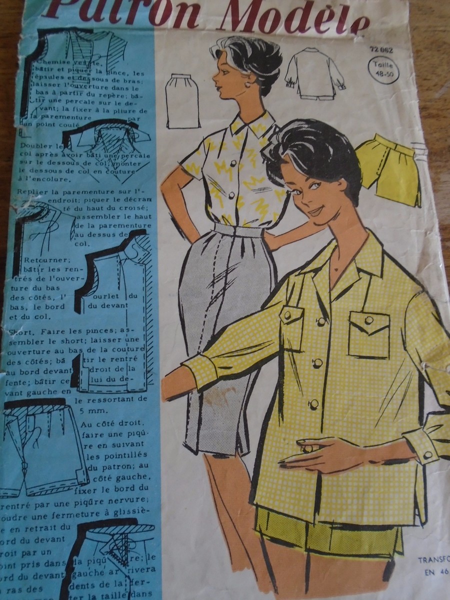 Patron De Couture Vintage Echo De La Mode 1960 - Jupe, Veste Et Blouse - Taille 44
