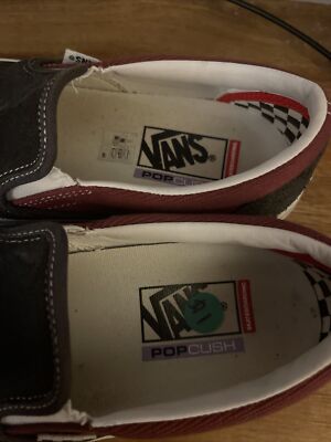 Vans Slip On Pro Skate Shoes Pop Cush Mens Asphalt 