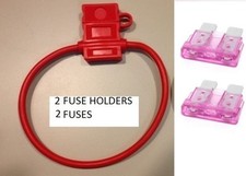 2 14 GAUGE ATC FUSE HOLDER With COVER 2 3 AMP FUSES IN-LINE 14 GA. USA