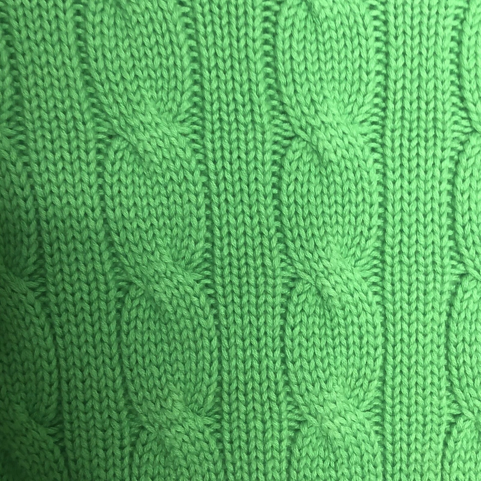 Rugby Ralph Lauren Women’s Medium Cable knit Green Sweater 3/4 Sleeve A11 - Image 3 of 4
