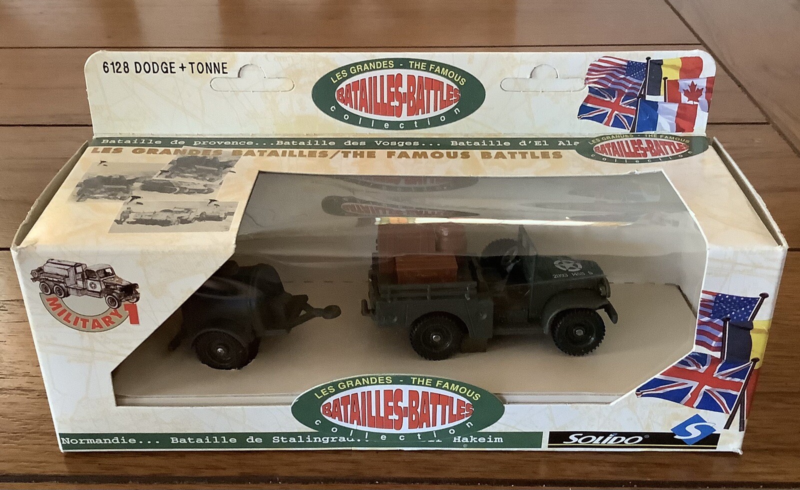 Solido Military Vehicles #6128 Dodge + Tonnie Jeep Trailer Metal Die Cast 1:43