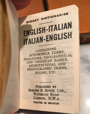 4 Dictionaries In The Midget Series Leather Books Italian French