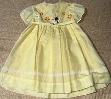 Vintage Toddler Little Girls Dress Yellow