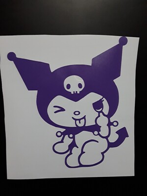 Cute Kuromi Eye Pull Blah Sticker Vinyl Decal Car Windows Waterproof! Purple Big