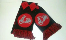 Scooter Biker Hooligan Red Black Argyle Winter Double-Sided Knit Ruffneck Scarf
