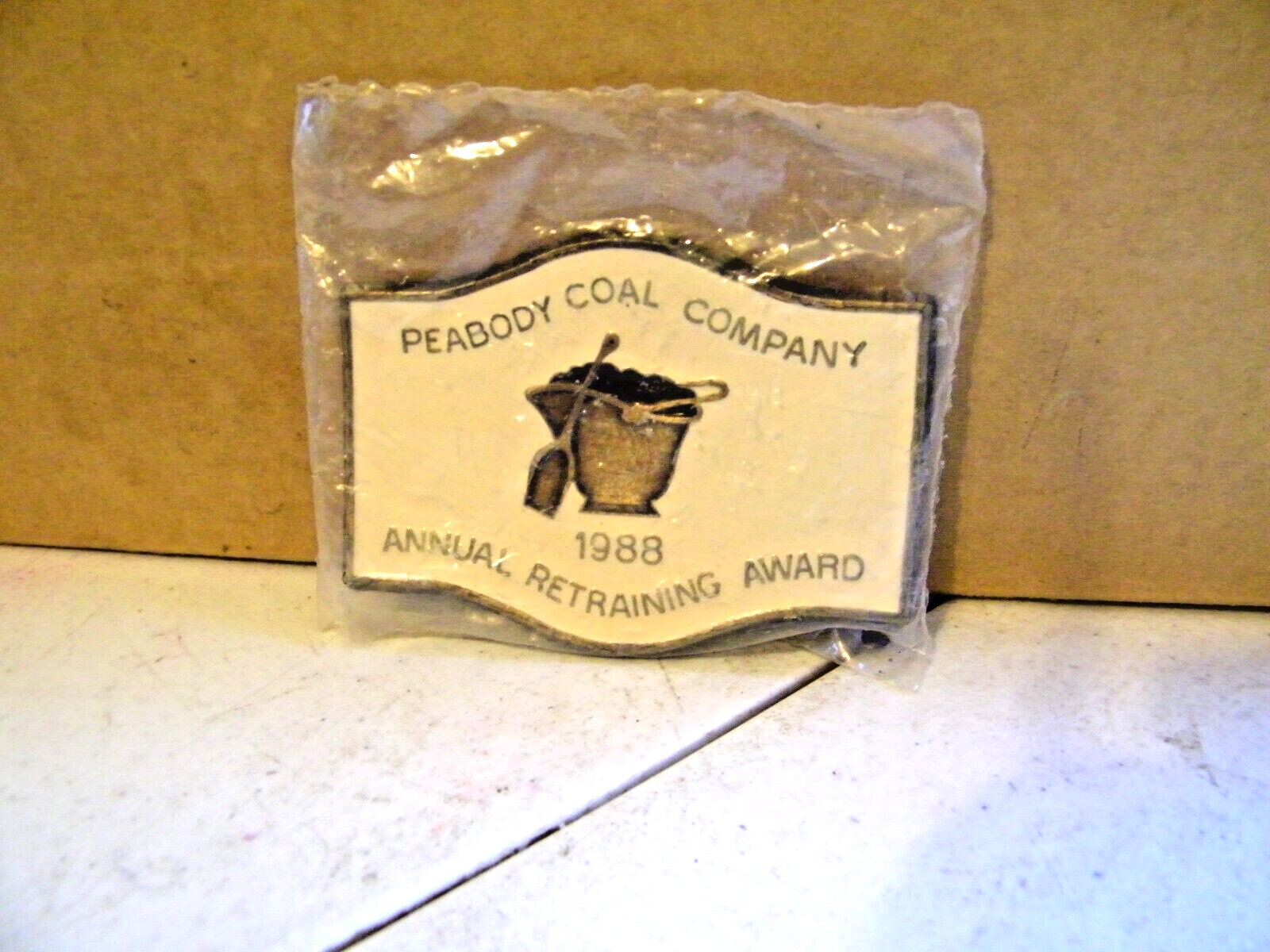Vintage 1988 Peabody Coal Mine Annual Retraining Award Winner Belt Buckle