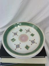 Vintage Caleca Belvedere Italian Pottery Hand-Painted Pasta Bowls 8.5" Pair