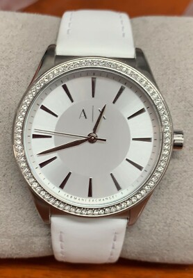 Armani Exchange AX5445 Dress White Dial White Leather Strap  display picture 2