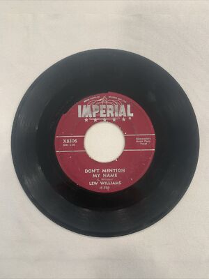 Lew Williams 1959 Rockabilly 45 RPM Don't Mention My Name - I'll