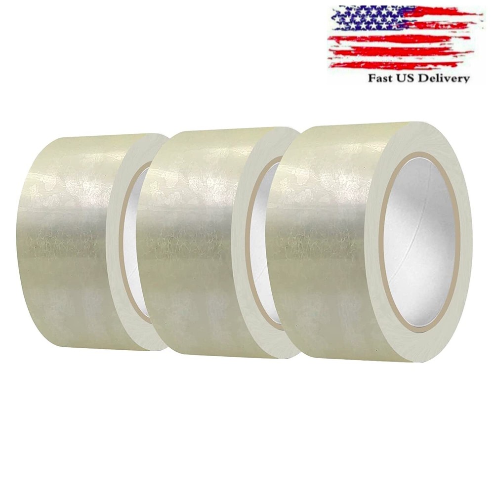 3 ROLLS Carton Sealing Packaging Packing Clear Tape 2 mil 2 x 55 yard 165 ft