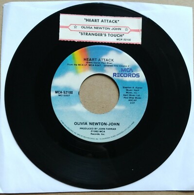 OLIVIA NEWTON JOHN Heart Attack 45 7'' POP VOCAL Record Vinyl MCA Records 1982