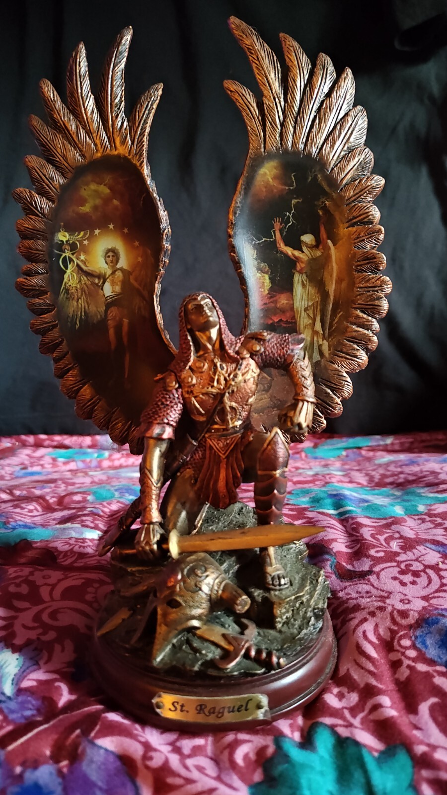 Bronze Angel Statue St.Raguel Defender Of Justice | eBay