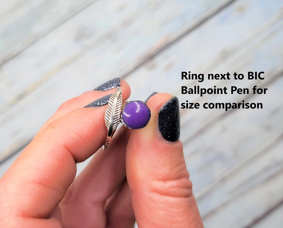 Anillo de plumas de plata de ley 925 oxidada: joyería espiritual (tallas 2-11) Foto 3 de 4